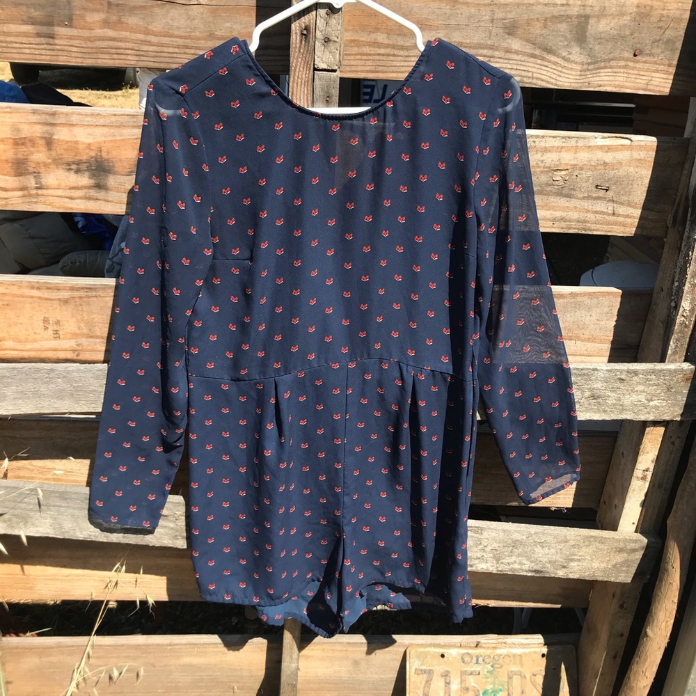 H&M fox face print romper size 6